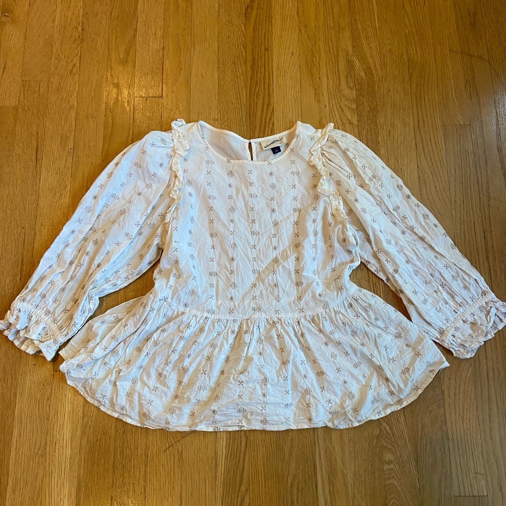 TARGET 🎯 BRAND Lightweight Summer Fun Blouse - peplum detail w ruffle shoulder